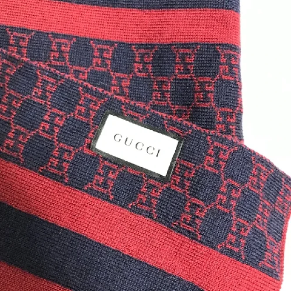 Gucci Vintage Pre-owned Wool scarves Red Dames