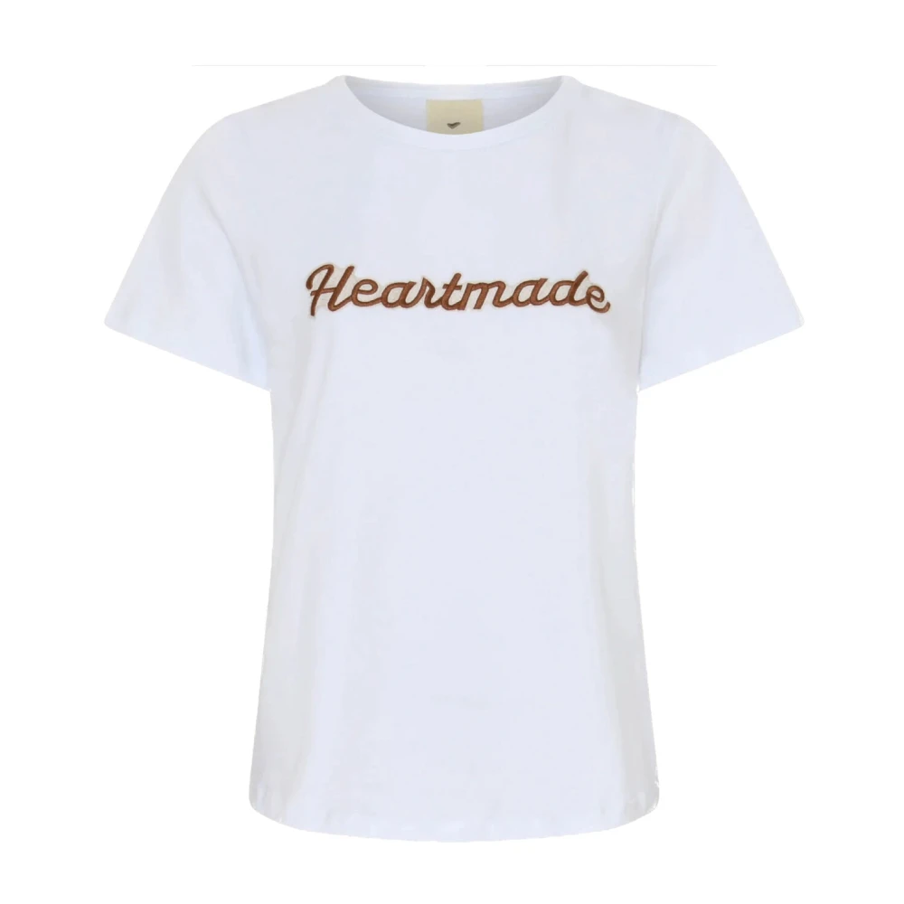 Heartmade Logo T-shirt Topp Vit White, Dam