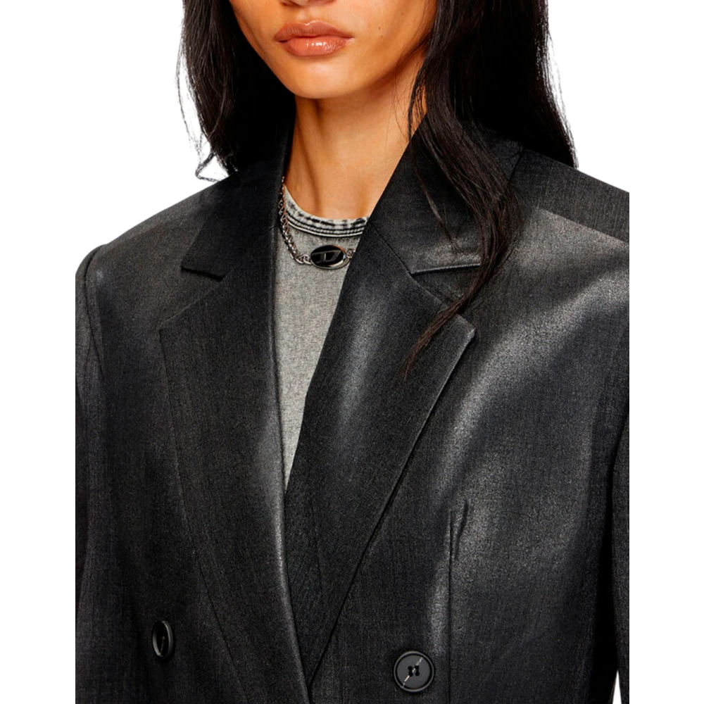 Diesel Elegante Double-Breasted Jassen Gray Dames