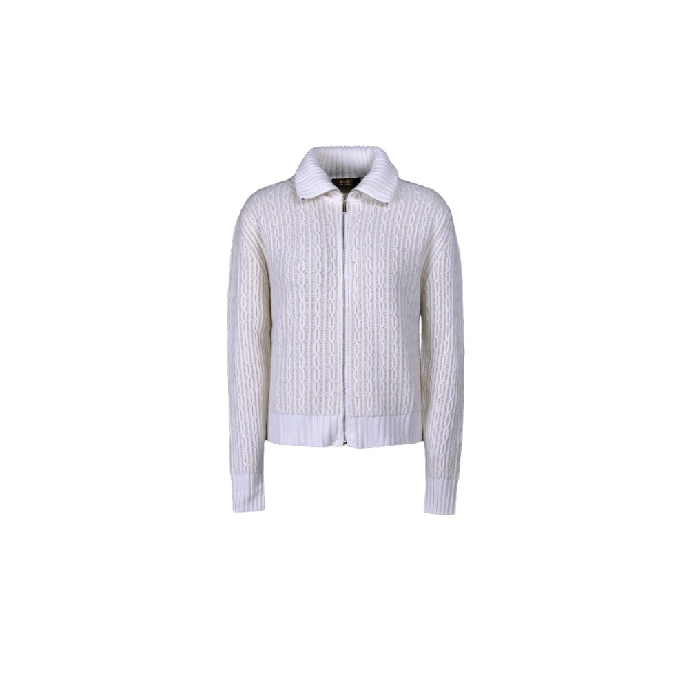 Moorer Women's Beige Cardigans, S, Zip-Up Blouson