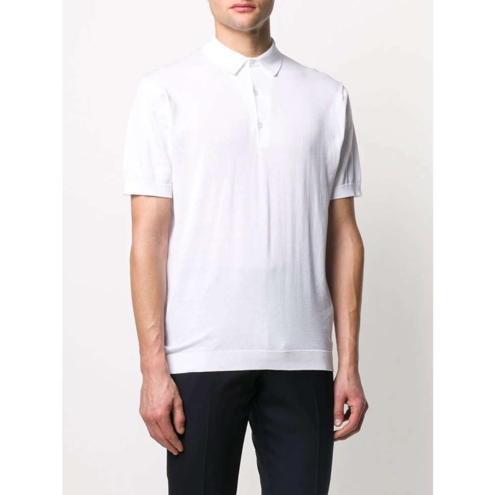 John Smedley Polo Shirts White Heren