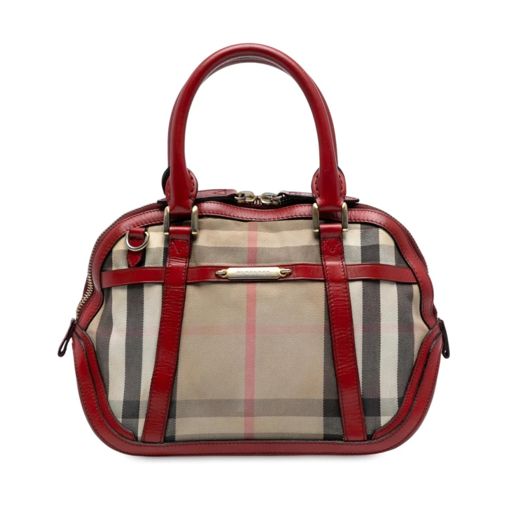 Burberry Vintage Women's Brown Pre-Owned Leather Trim Handbag