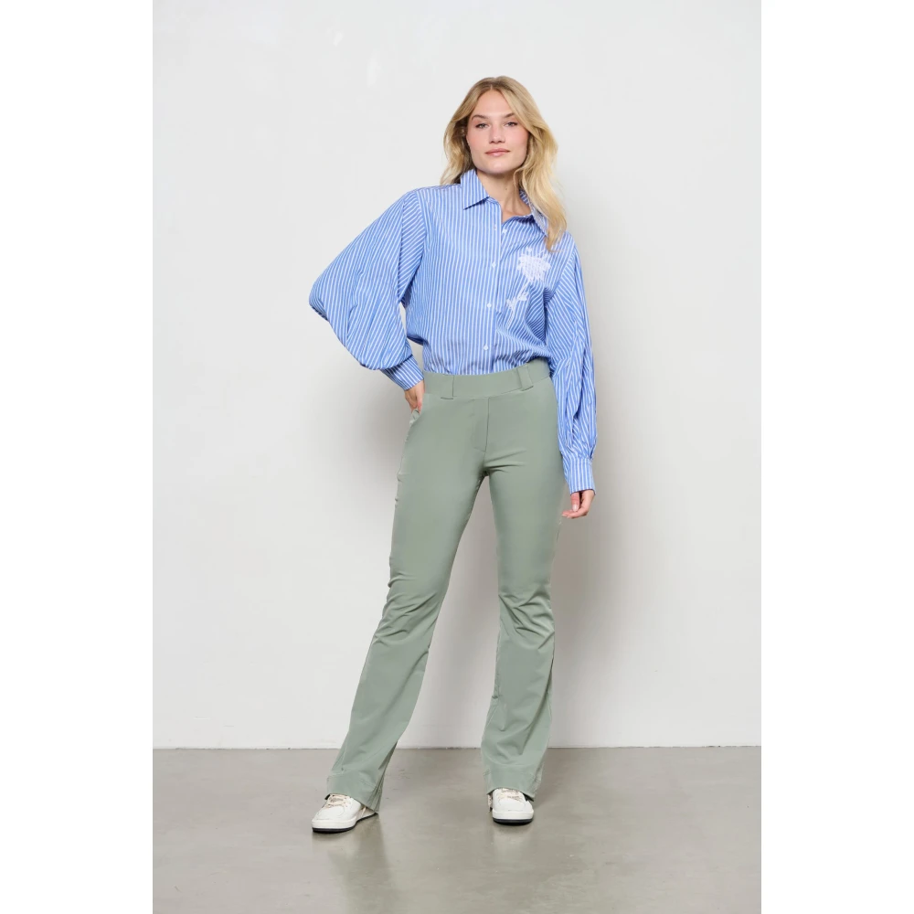 &Co Woman Overhemd met lange mouwen effen kleur Blue Dames