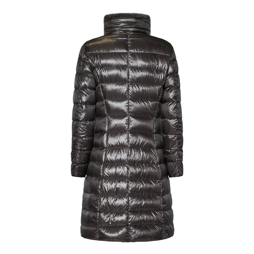 Herno Grijze gewatteerde nylon donsjas Brown Dames