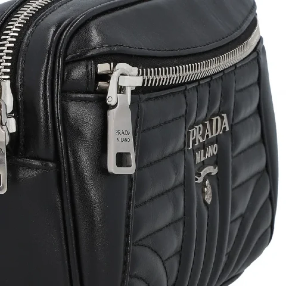 Prada Vintage Pre-owned Leather crossbody-bags Black Dames