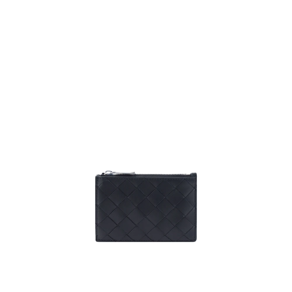 Bottega Veneta Leren sleuteletui met kaartsleuven Black Heren
