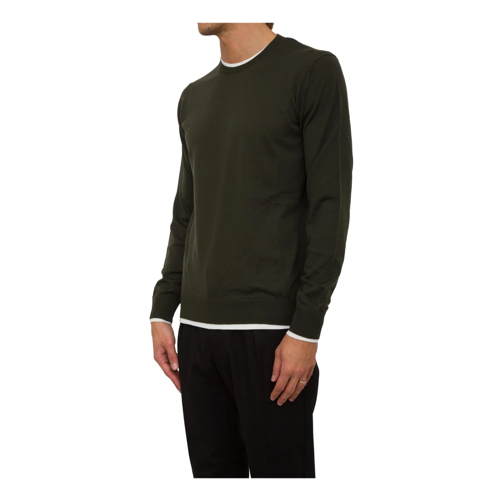 Paolo Pecora Groene Crewneck Shirt Green Heren