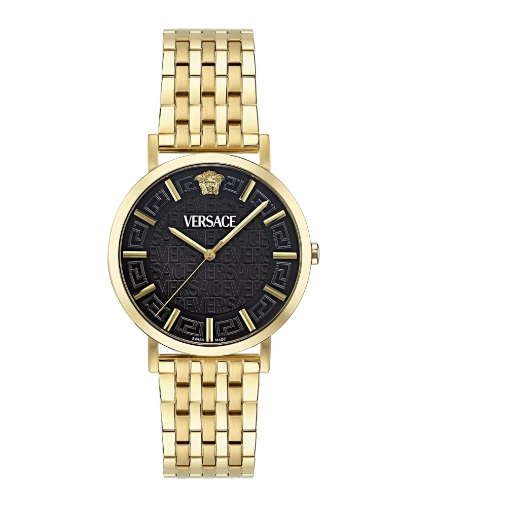 Versace Damarmbandsur Greca Slim Quartz Svart Ve8Q00524 Yellow, Dam