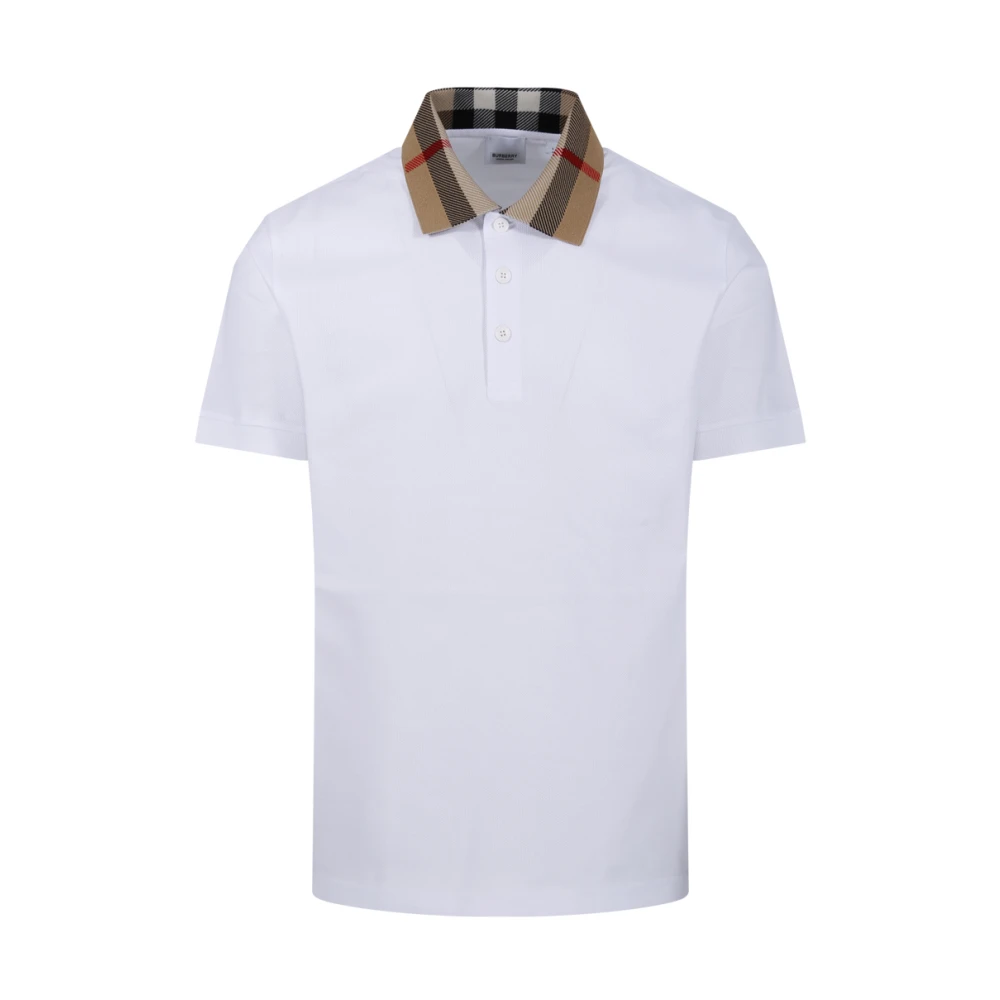 Burberry Klassieke Polo Shirt met Ruitpatroon White Heren