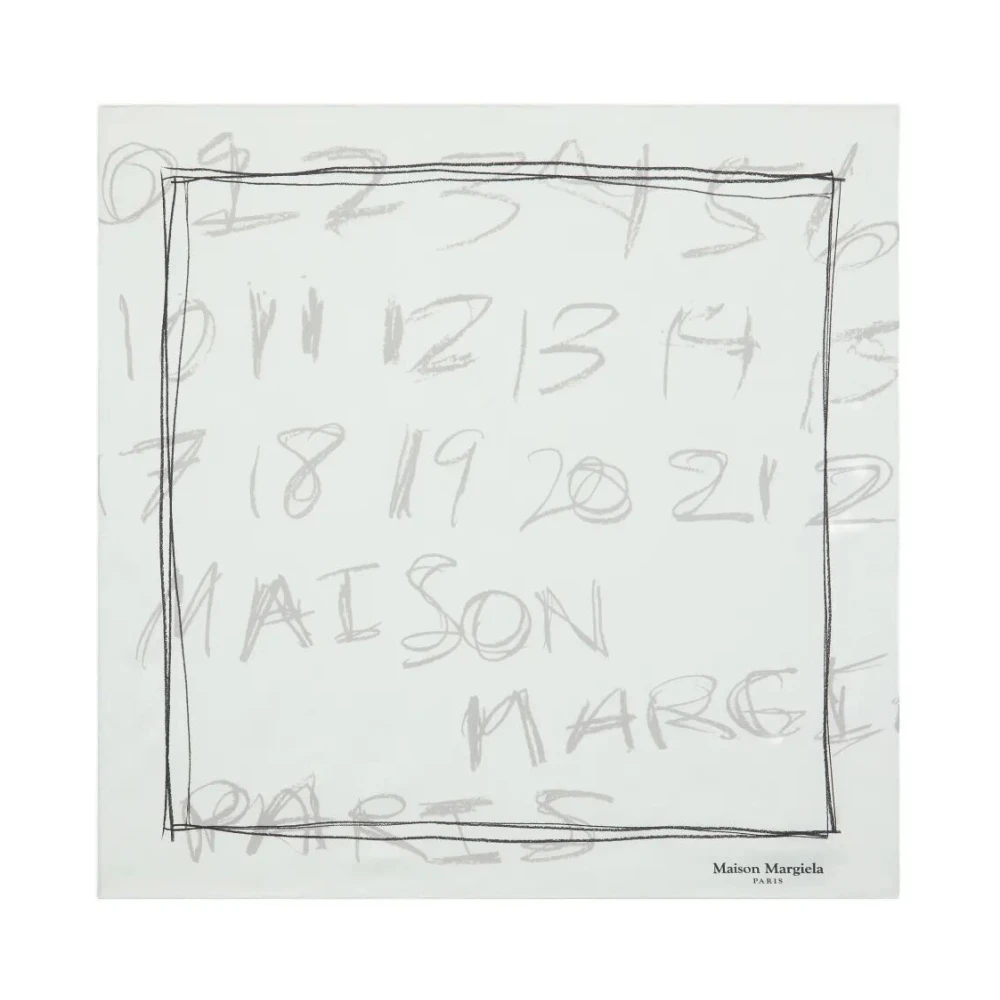 Maison Margiela Women's Blue Silk Scarves, One Size, Foulard