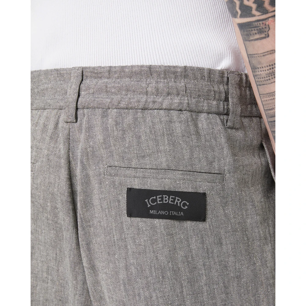 Iceberg Stretch keperstof cargobroek met pasvorm Gray Heren