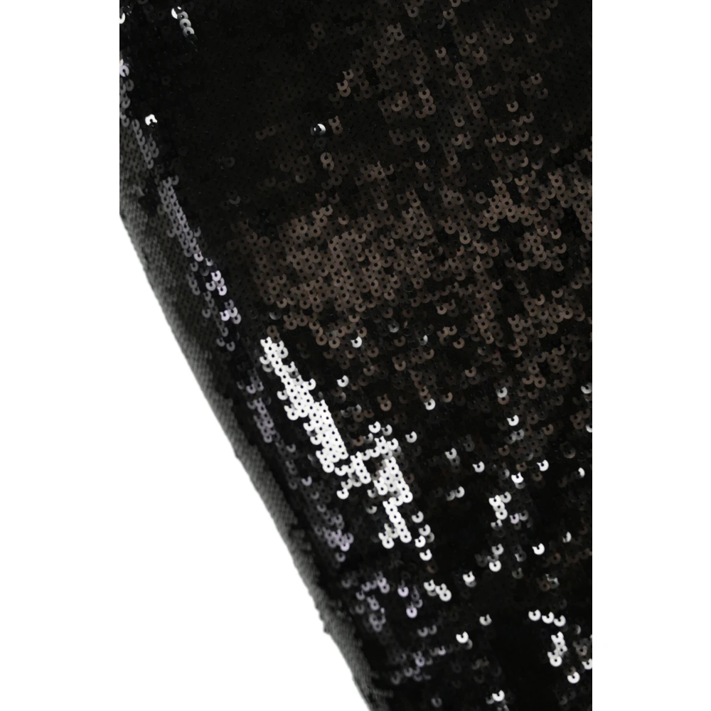 Twinset Zwarte Pailletten Wol Rok Black Dames