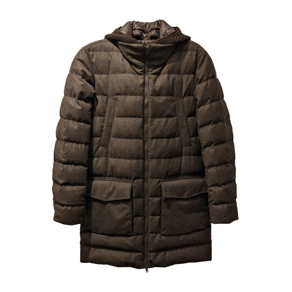 Herno Men's Brown Long Wool And Cashmere Coat - Parkas - 2XL - Coats