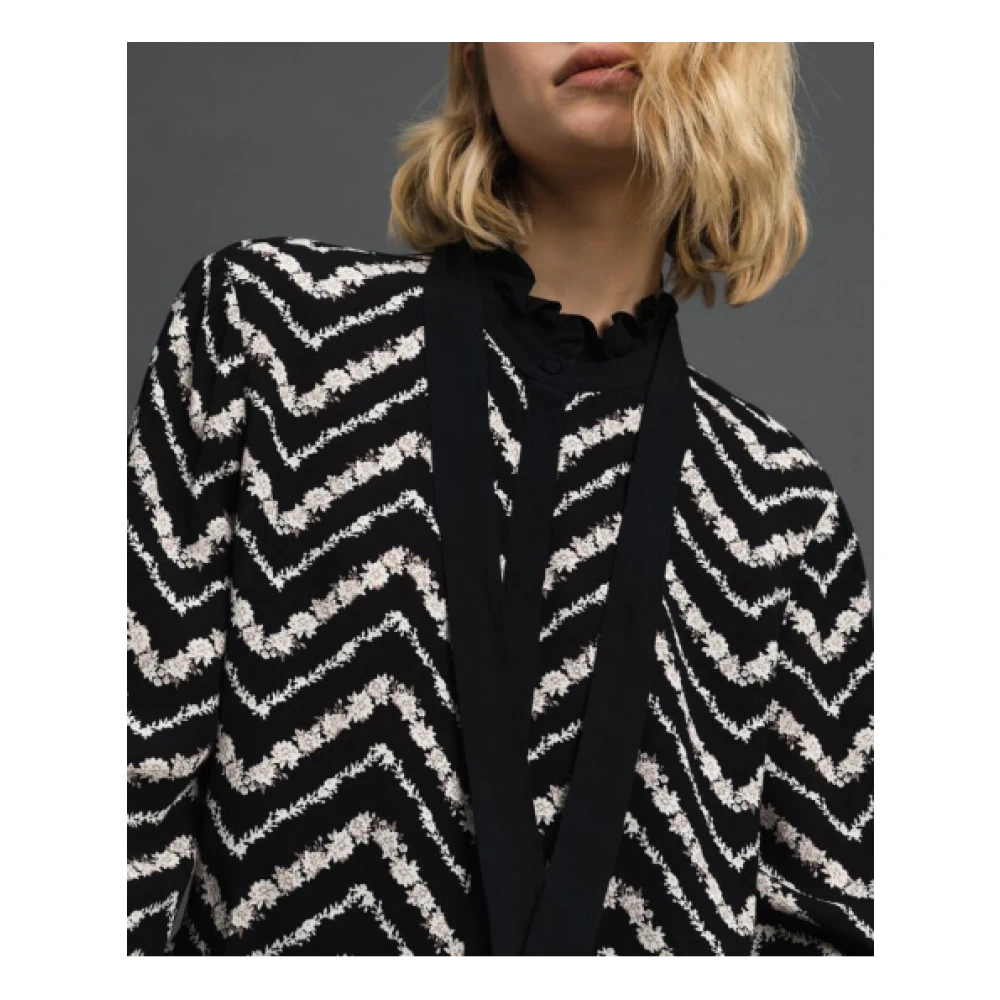 Twinset Bloemen Chevron Blouse Black Dames