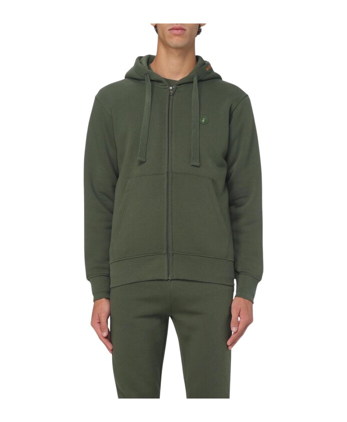 sweat-a-capuche-en-coton-vert-zipup