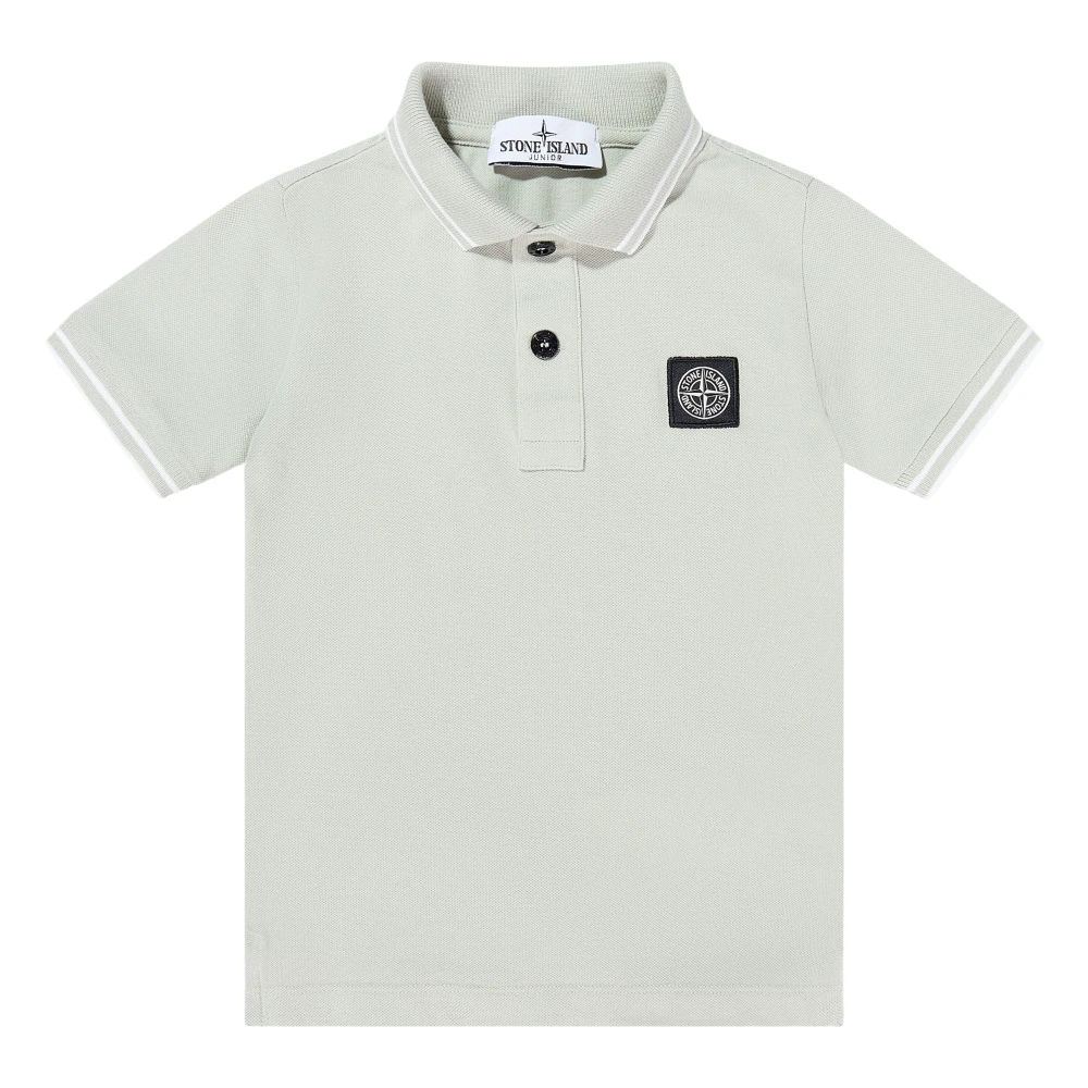 Stone Island Gray Compass Patch Polo Shirt - Male - Kids Short Sleeve T-Shirts - 3 Y - Kids