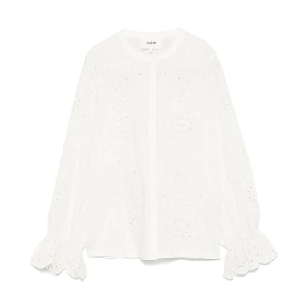 BA&SH Witte Geborduurde Blouse Beige Dames