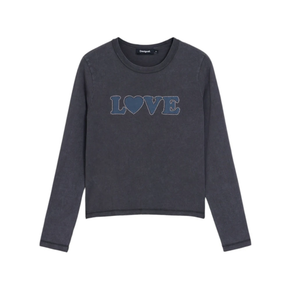 Desigual Lange Mouw T-shirt Black Dames