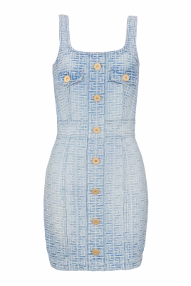 robe-courte-en-denim-monogrammee