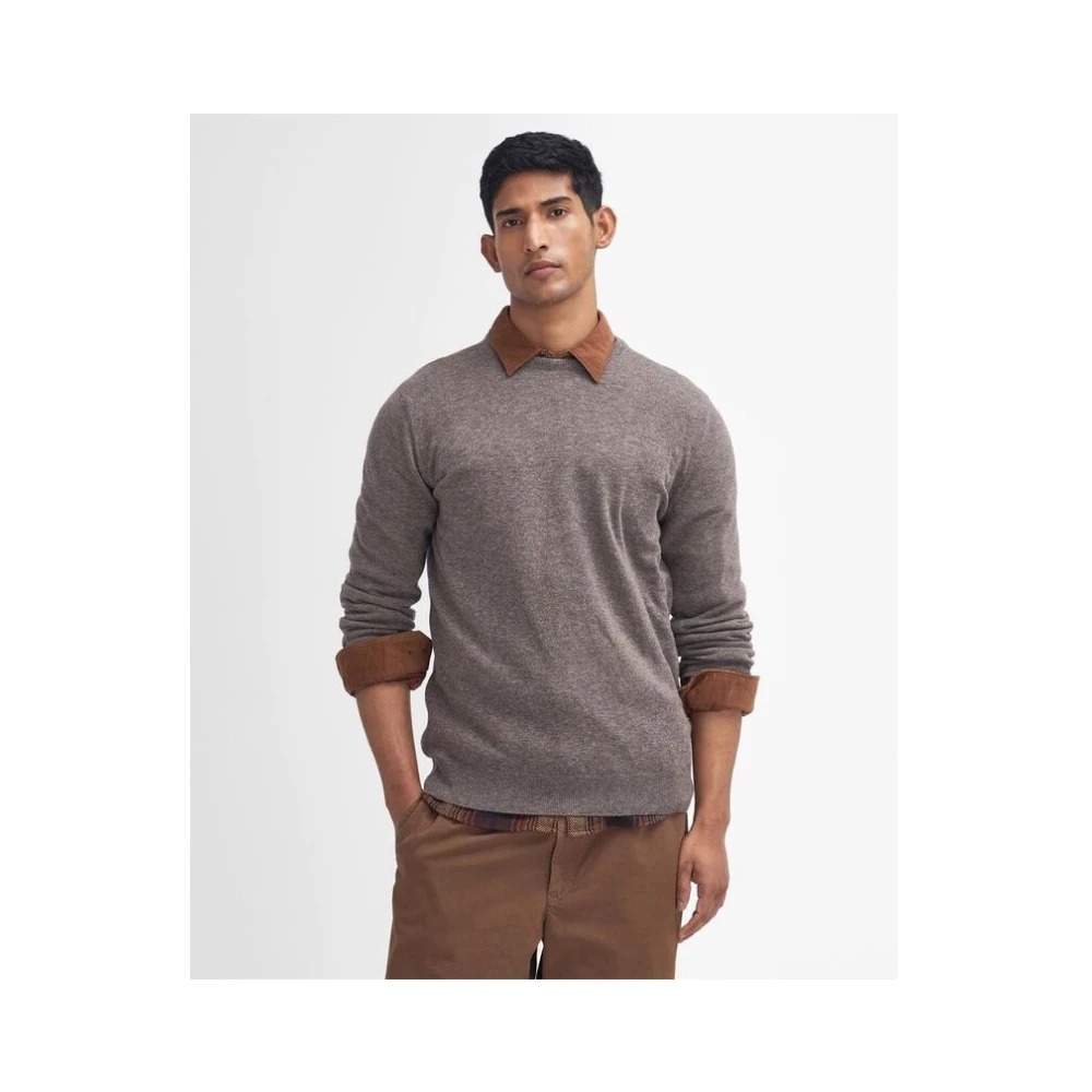 Barbour Zachte Lamswol Ronde Hals Trui Brown Heren