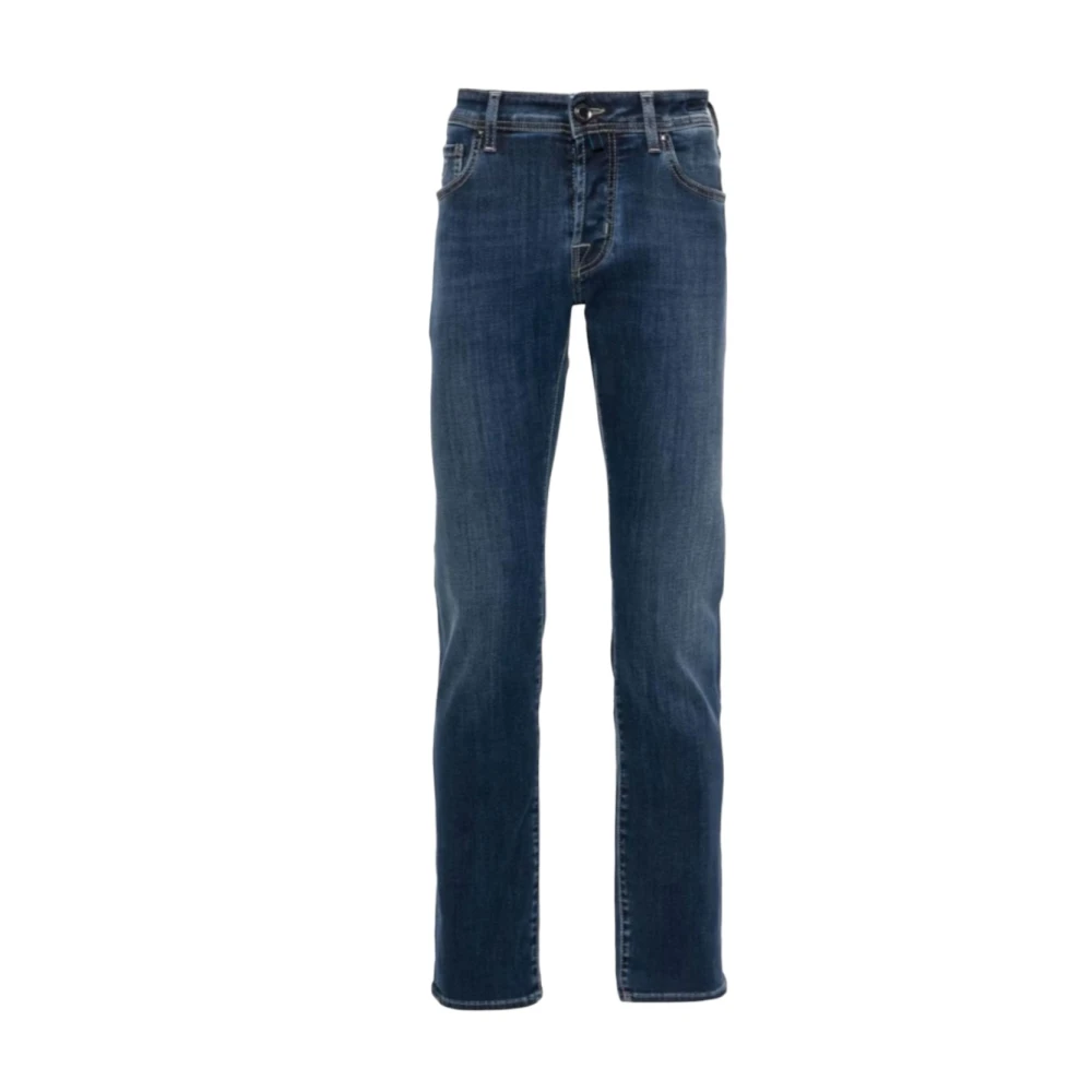 Jacob Cohën Blauwe Slim Fit Geborduurde Denim Jeans Blue Heren