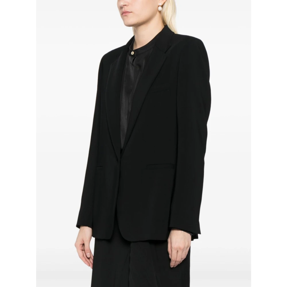 Forte Zwarte Essential Cady Crepe Stretch Jas Black Dames