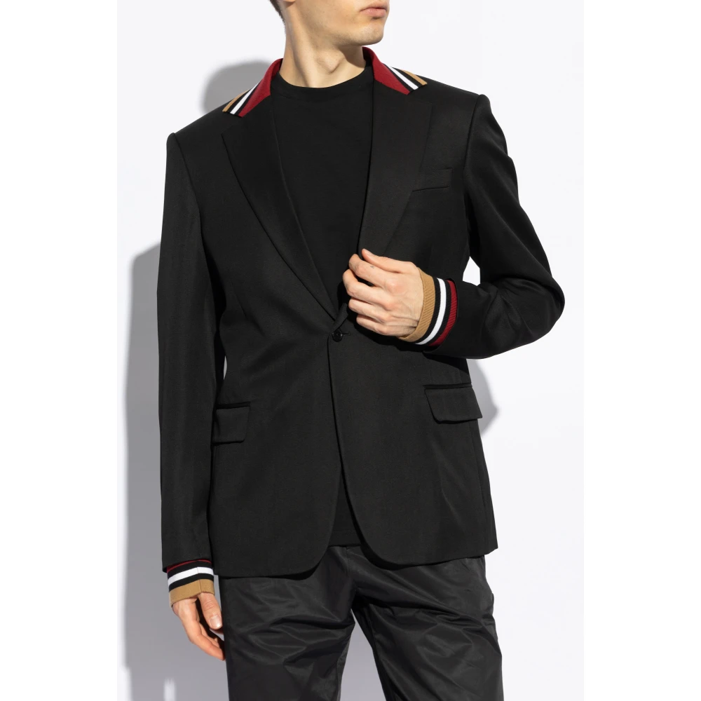 Moschino Blazer met open revers Black Heren