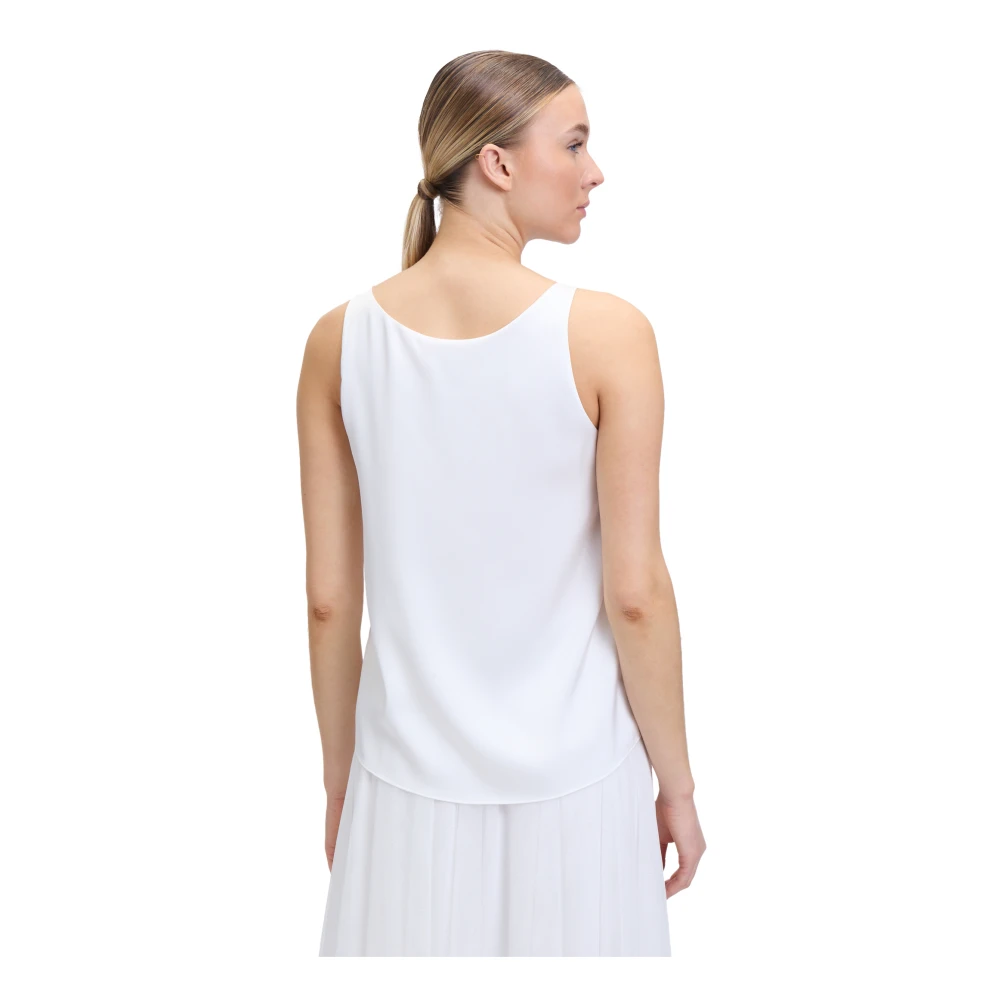 Vera Mont Satin V-hals Mouwloze Blouse White Dames