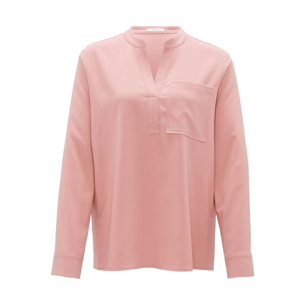 Opus Lange Mouw Fanell Blouse Pink Dames