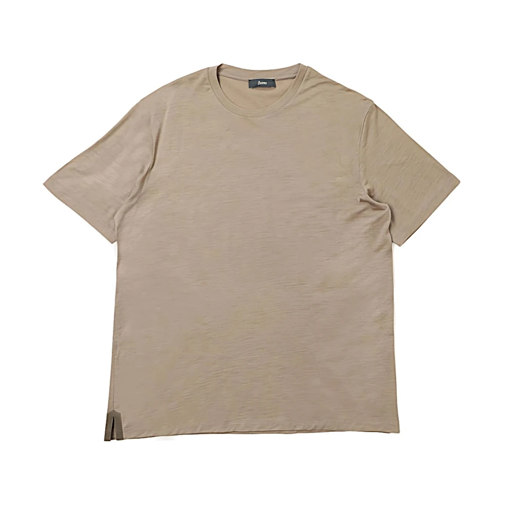Herno Casual Katoenen T-shirt Beige Heren