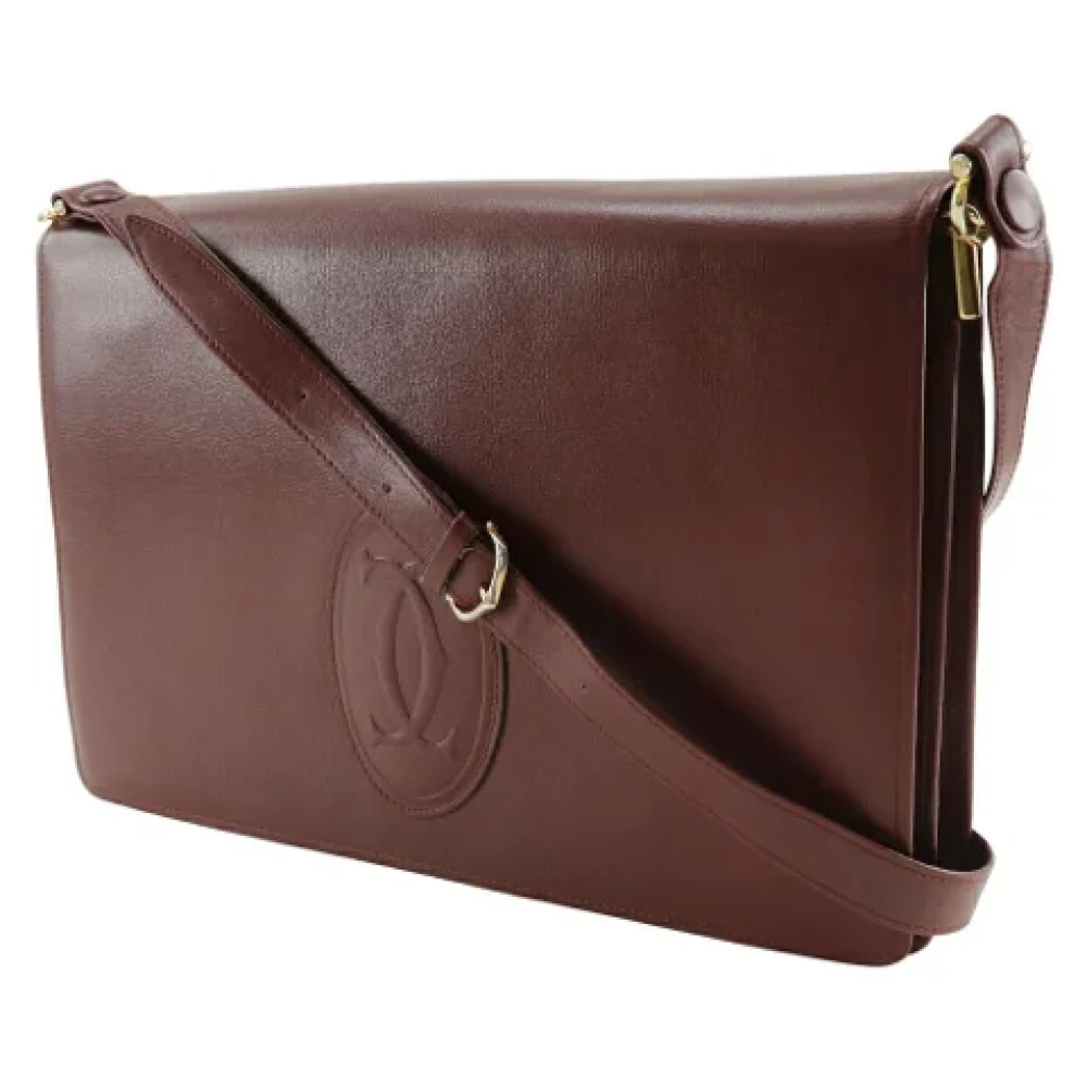 Cartier Vintage Pre-owned Leather shoulder-bags Brown Dames