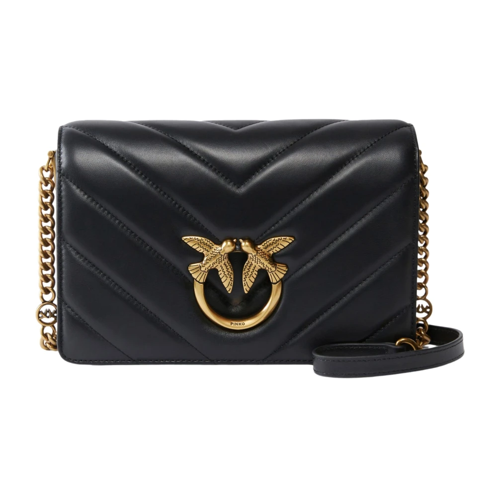 Pinko Gewatteerde Chevron Love Tas Klik Black Dames