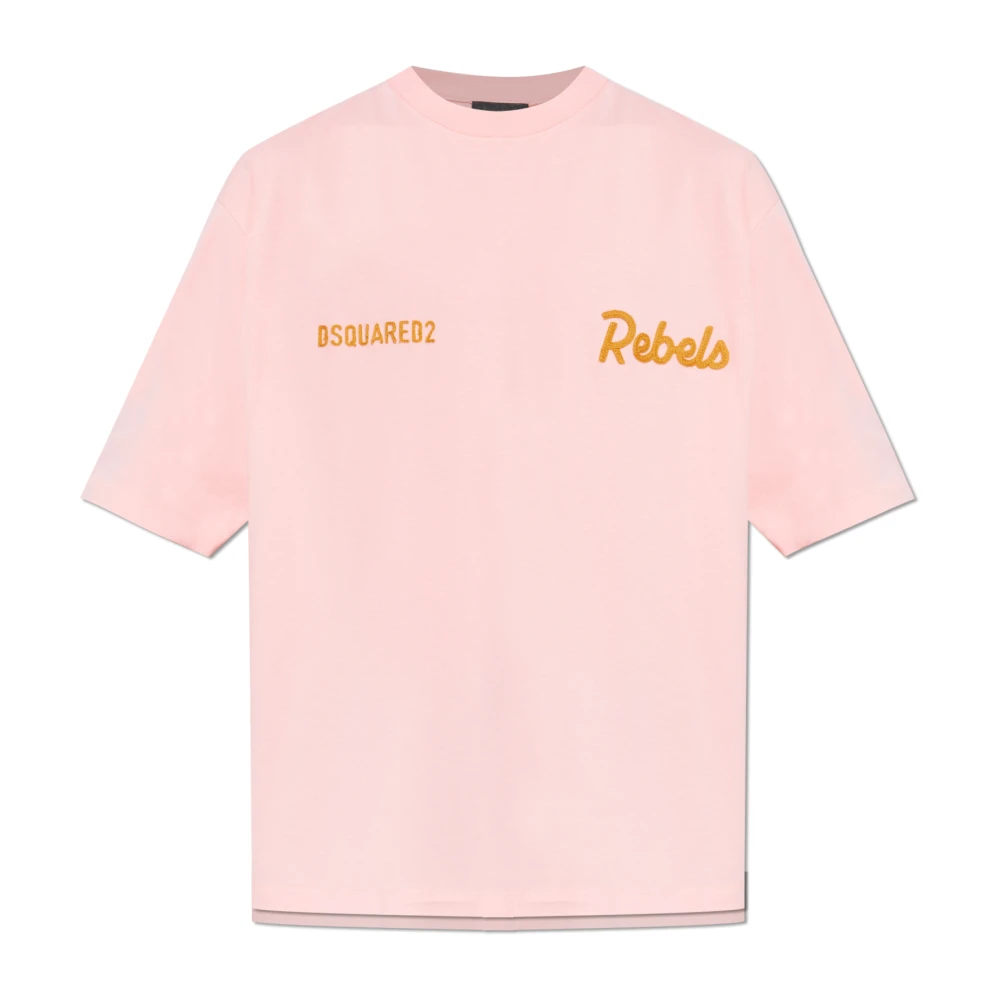 Dsquared2 Men's Pink Logo T-Shirt - T-Shirts - L - Tops