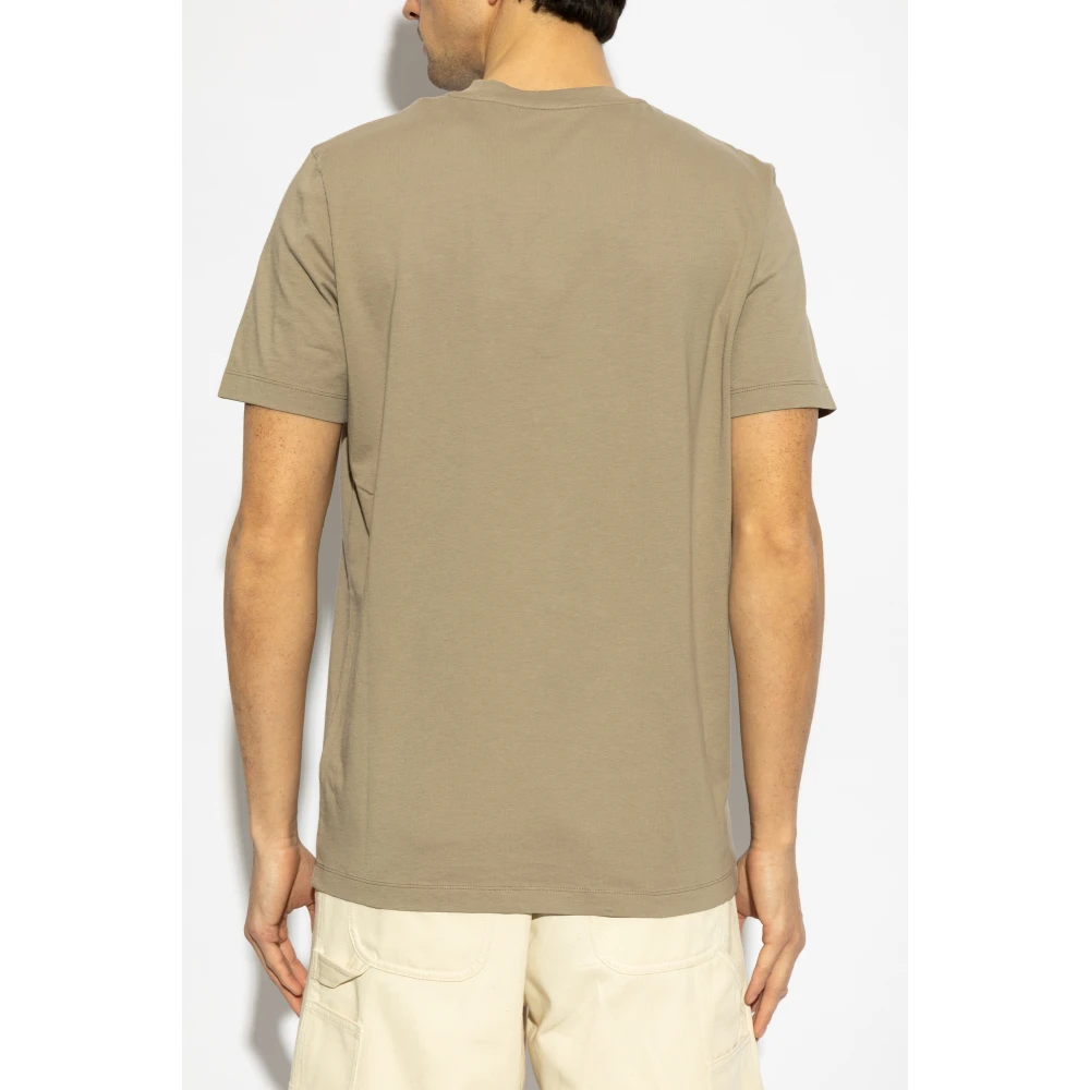 Moncler T-shirt met logopatch Beige Heren