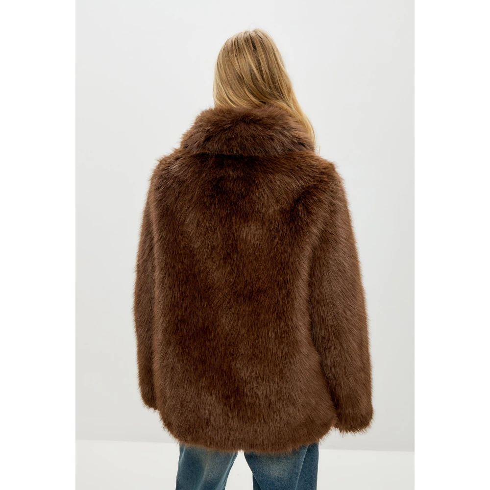 Cesare Gaspari Faux Fur & Shearling Jackets Brown Dames