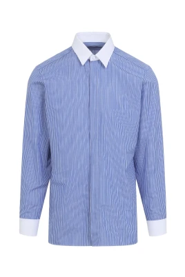 Poplin Track Stripe Contrast Classic Fit Shirt