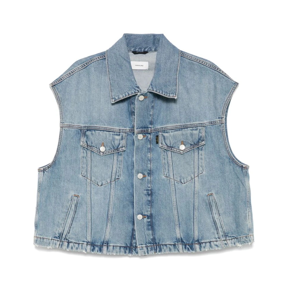 Haikure Indigo Blauw Geknoopt Gilet Blue Dames