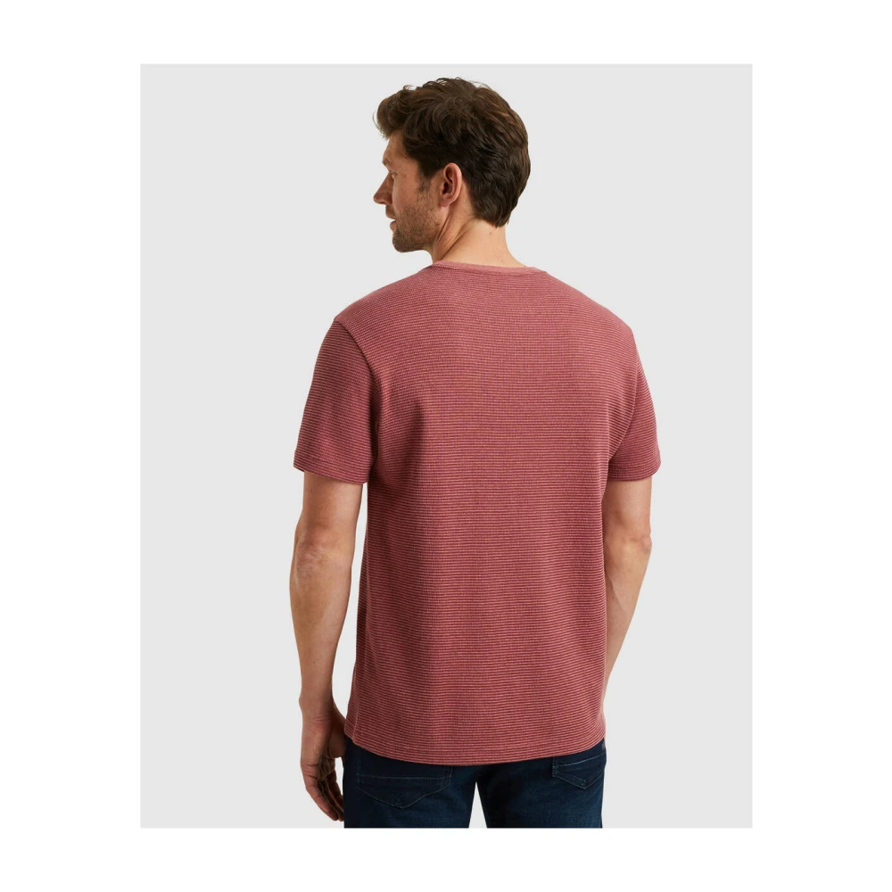 PME Legend Gestreept Kortemouw T-shirt met Textuur Brown Heren