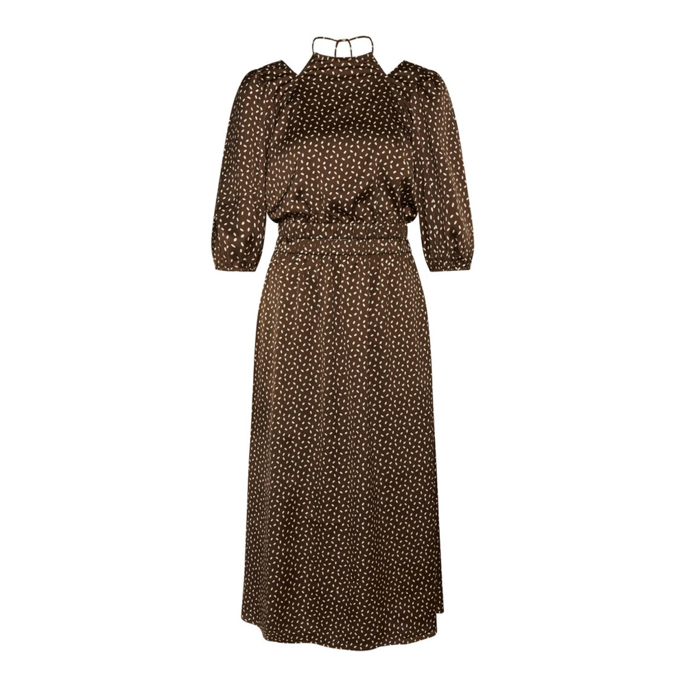 Bruuns Bazaar Acaciabbadria Jurk Bruin Crème Dot Print Multicolor Dames