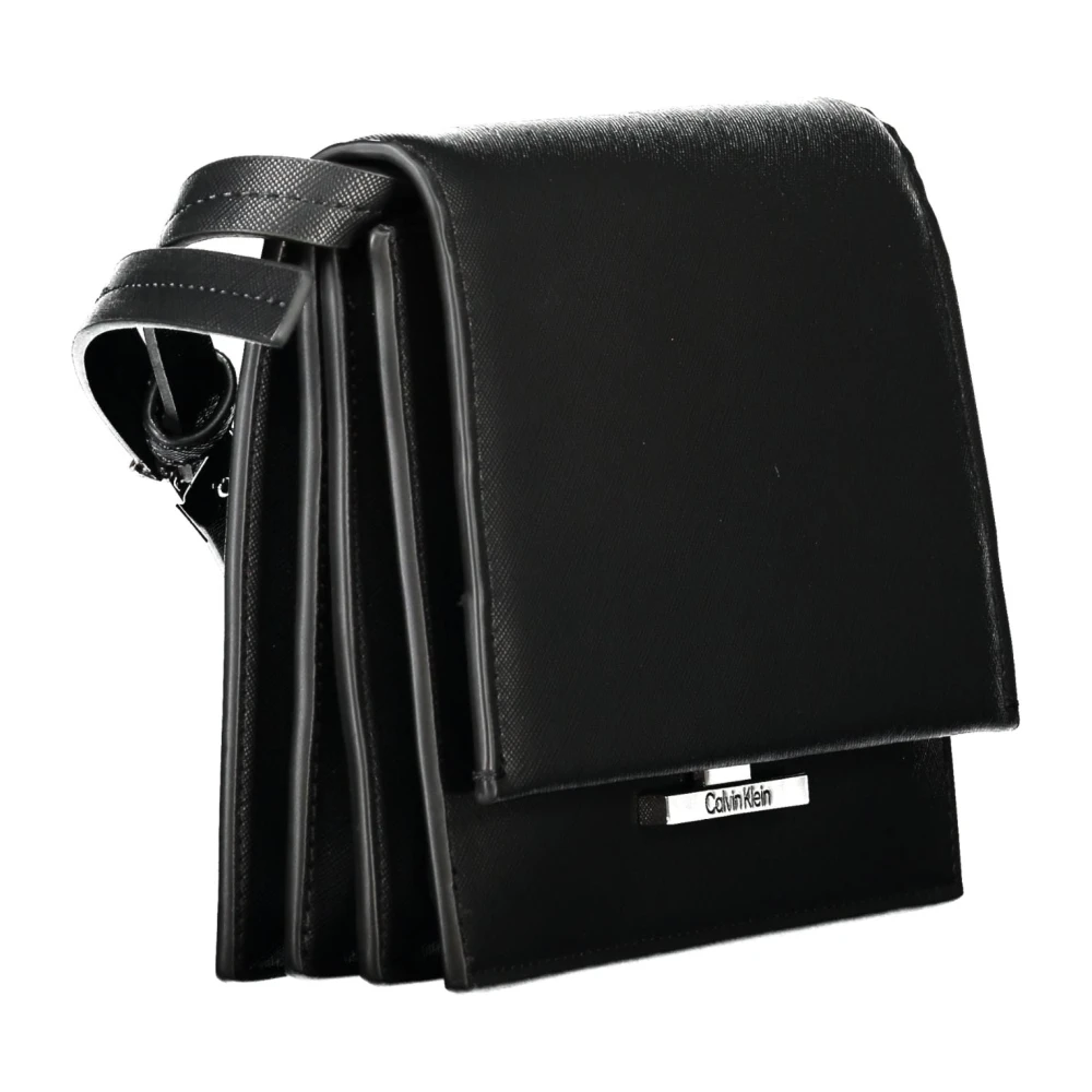 Calvin Klein Zwarte dames crossbody tas met drukknoopsluiting Black Dames