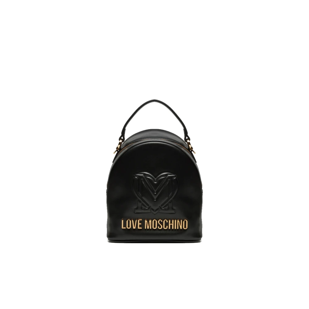Love Moschino Zwarte rugzak met voorlogo Black Dames