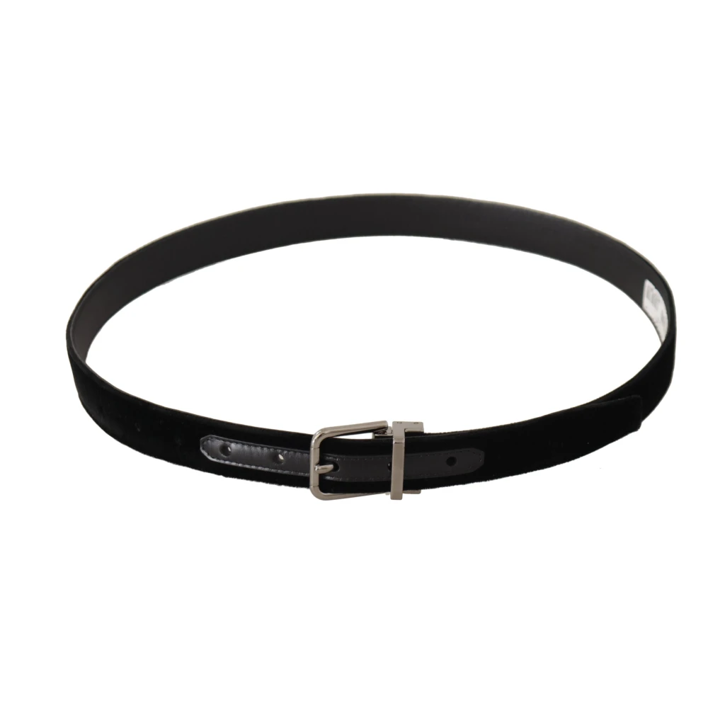 Dolce & Gabbana Luxe Velvet Designer Riem Black Heren