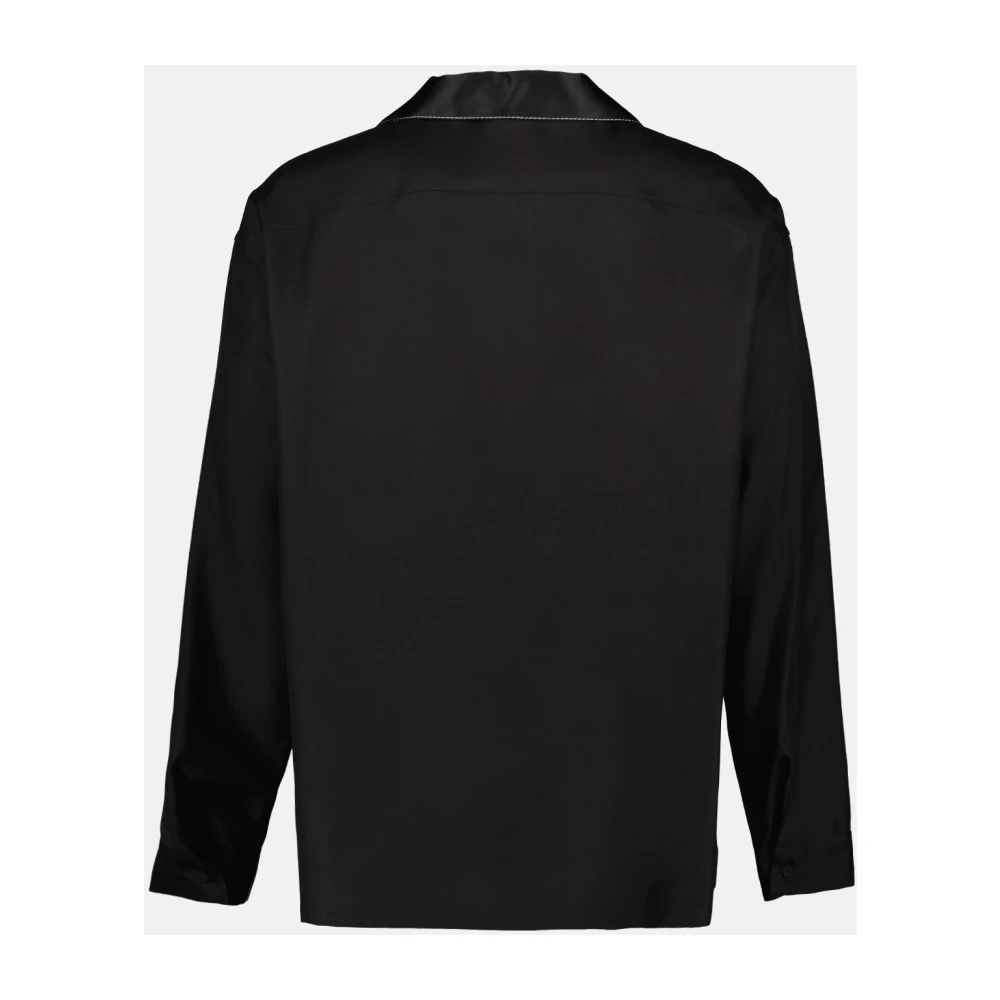 Prada Zijden Klassieke Overhemd Lange Mouw Black Heren