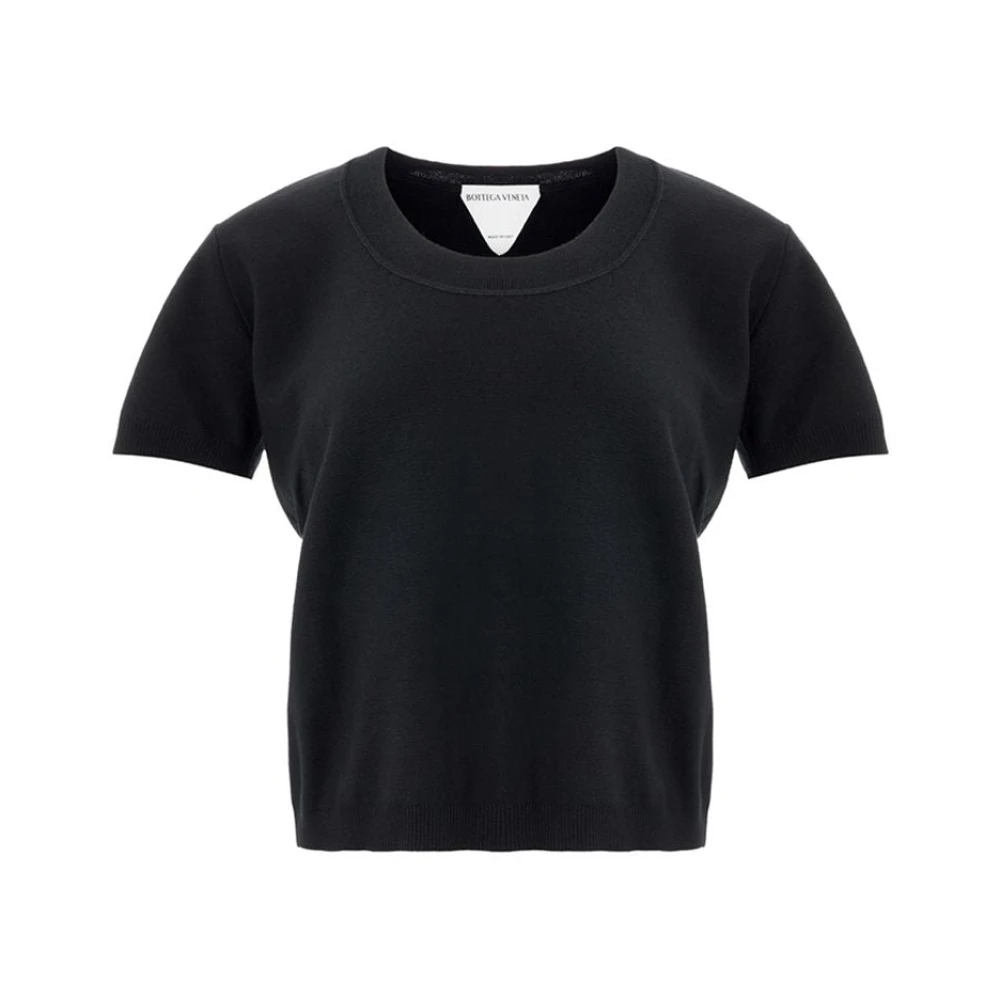 Bottega Veneta Zwarte Kasjmier Tops & T-Shirt Black Dames
