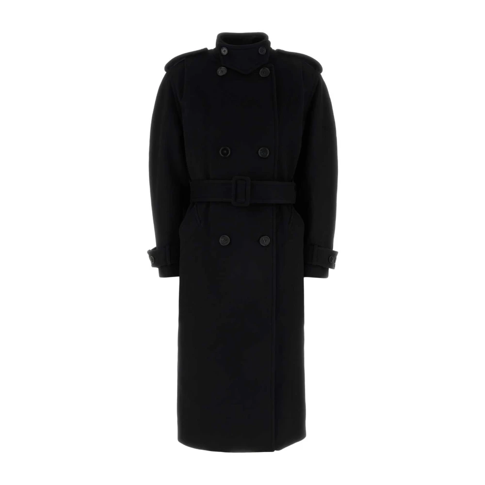Chloé Black Double-Breasted Coats, Female, Xs, Double-Breasted Wool Coat