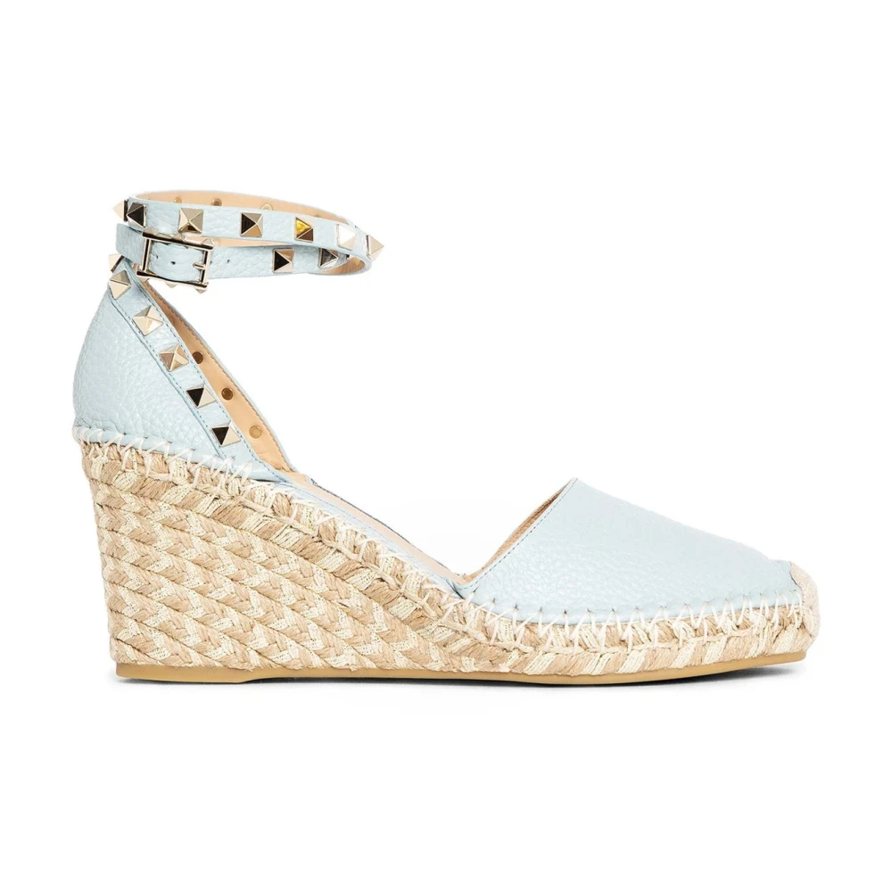 Valentino Garavani Women's Blue Rockstud Wedge Sandals