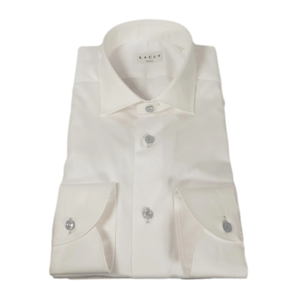 Xacus Men's White Slim Fit Shirt Poplin Cotton