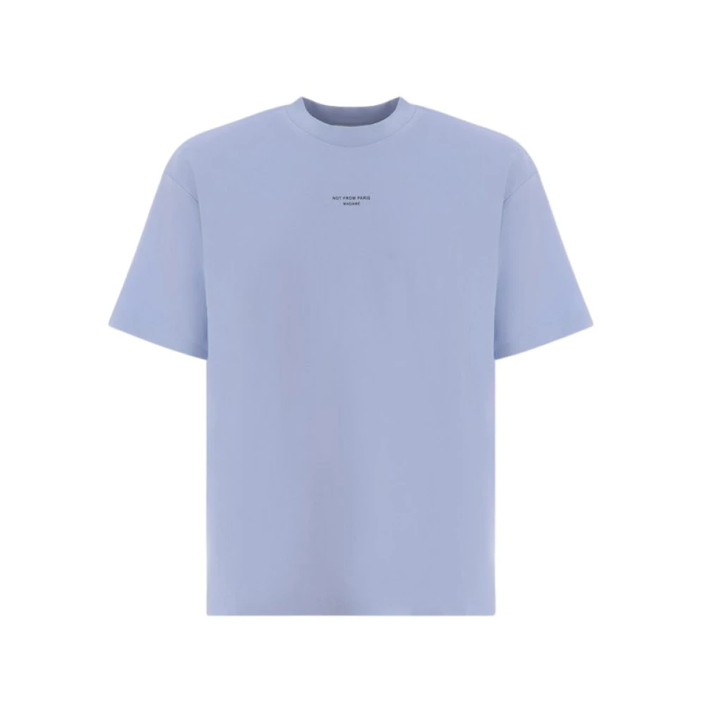 Drole de Monsieur Blauwe T-shirts en Polos met Slogan Blue Heren