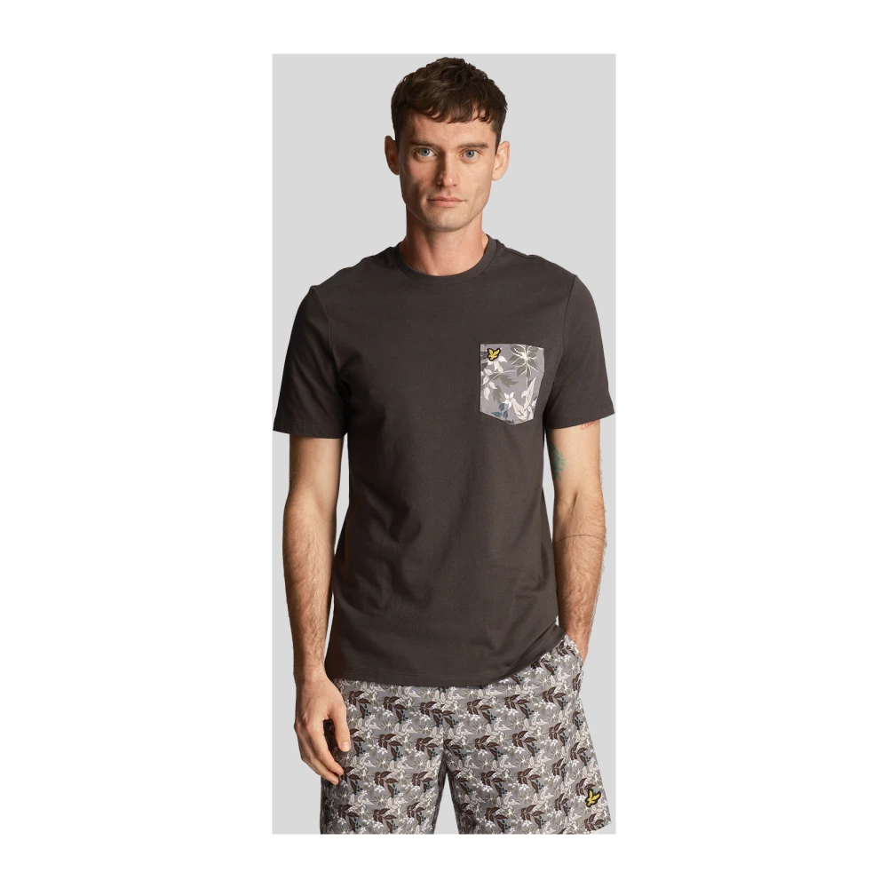 Lyle & Scott Bloemenprint zak T-shirt Gray Heren