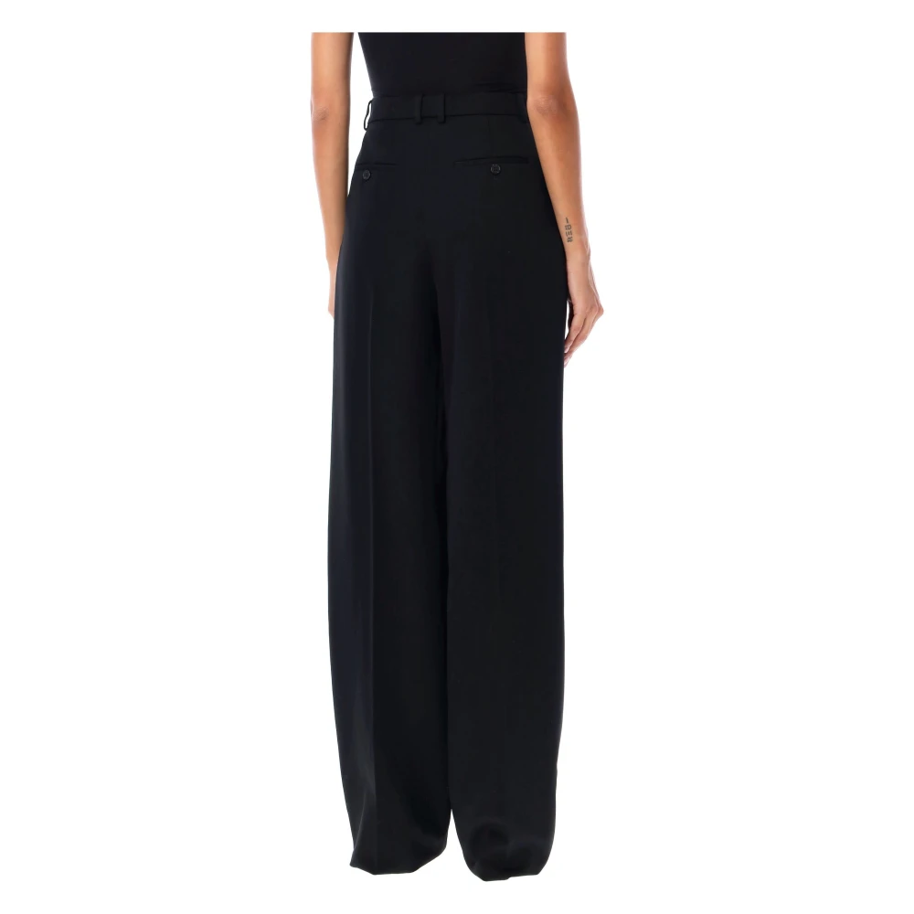 Saint Laurent Formele broek met wijde pijpen Black Dames